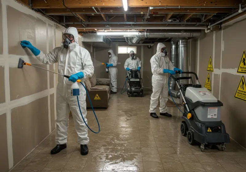 Basement Moisture Removal and Structural Drying process in Sand Point, AK